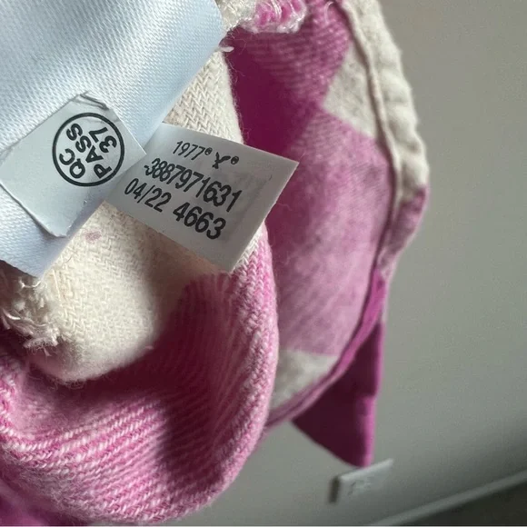 American Eagle Outfitters Pink Tan Plaid Flannel Button Up Shirt Large NWOT - Picture 9 of 9